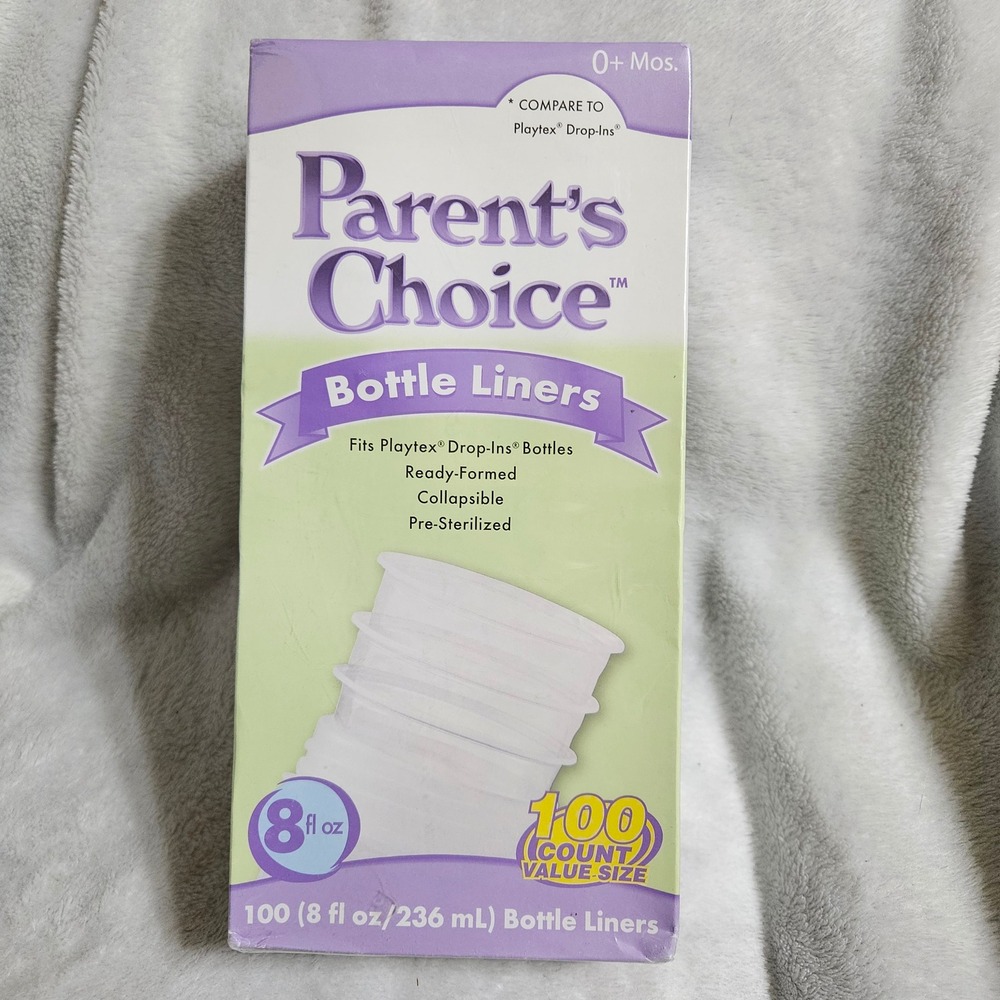 Vintage Parents Choice Bottle Liners 100 Count 8oz Fits Playtex Drop-Ins 236mL